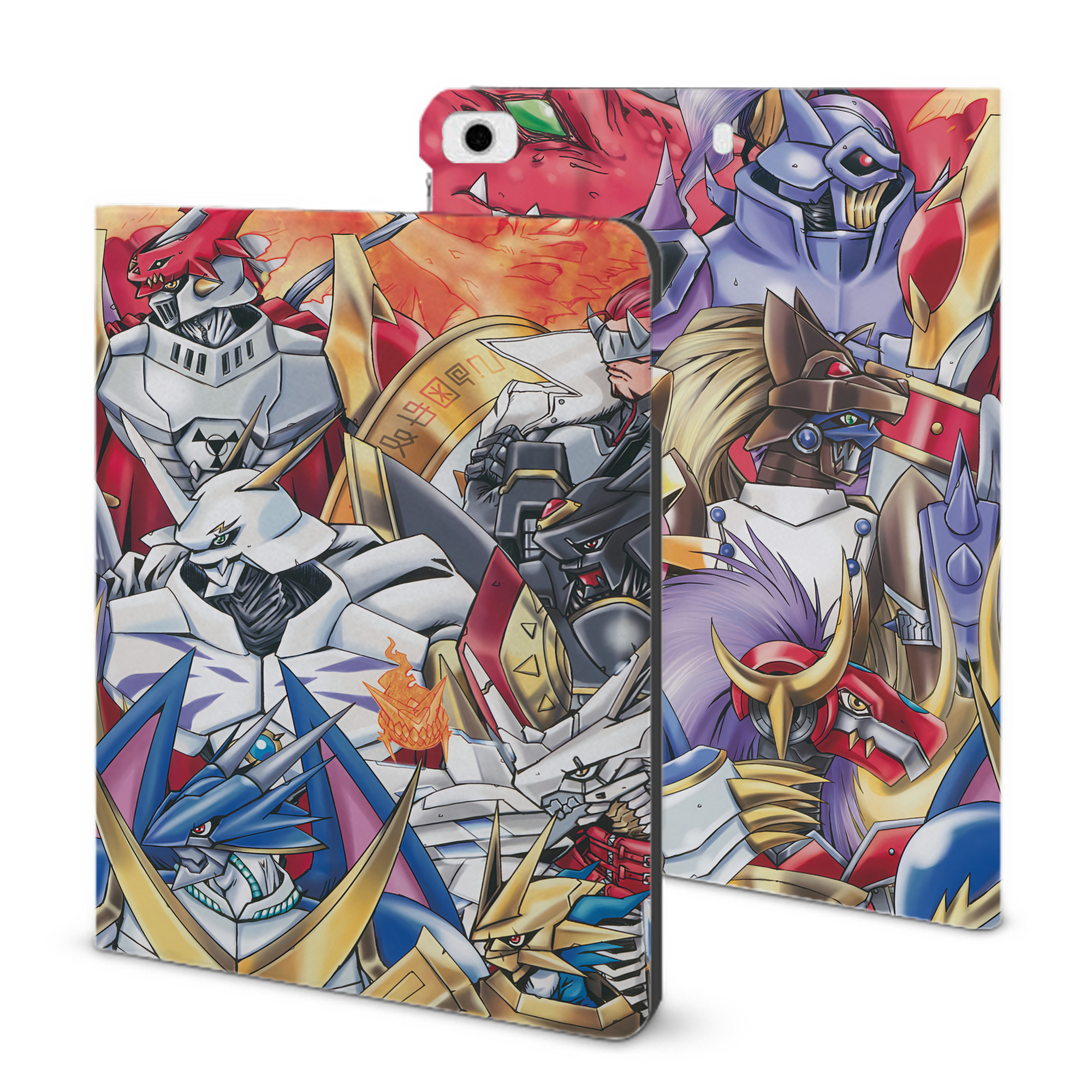 （画像用） Digimon デジタルモンスター/デジモン IPad ケース ブック型 PUレザー TPU 耐衝撃 軽量 薄型 ペン収納なし 全面保護 IPad 各モデル対応